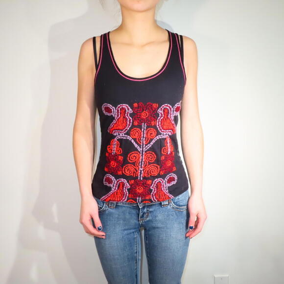 Custo Barcelona Women's Black and Orange Vests-tanks-cami - Picture 5 of 5